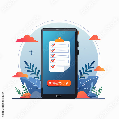 Modern flat vector of smartphone screen showing glitch error with technical difficulties message. Perfect for apps, websites, and digital communication.