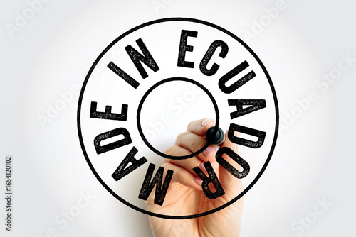 Made in Ecuador text emblem badge, concept background
