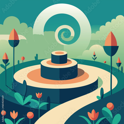 A vibrant vector illustration of diverse landscapes, from a rural farm to a bustling city, colored by the seasons