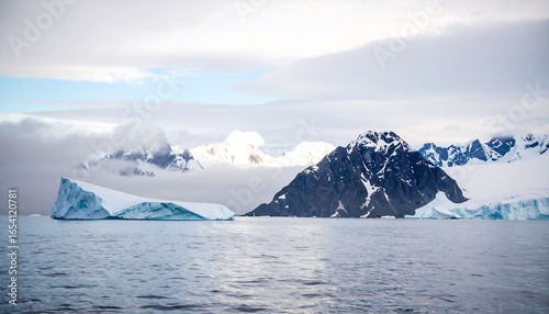 Wallpaper Mural Majestic Antarctic Iceberg and Mountains in a Misty Landscape Torontodigital.ca