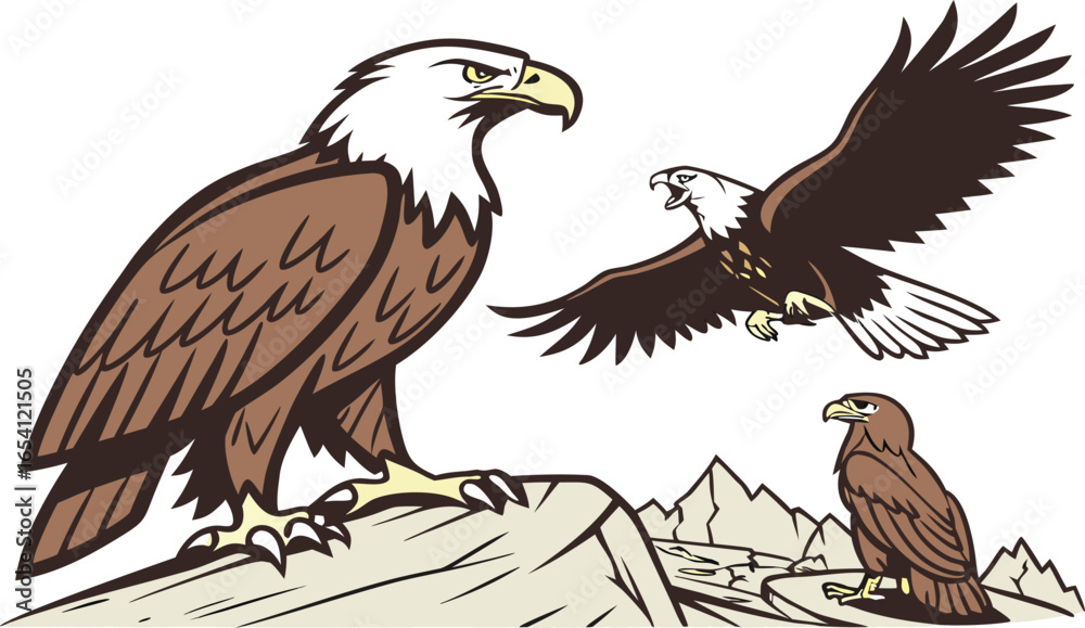 Fototapeta premium eagle on a branch