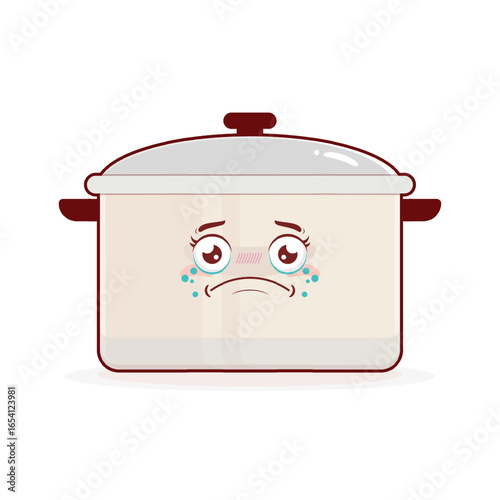 pot kitchen crying face cartoon cute