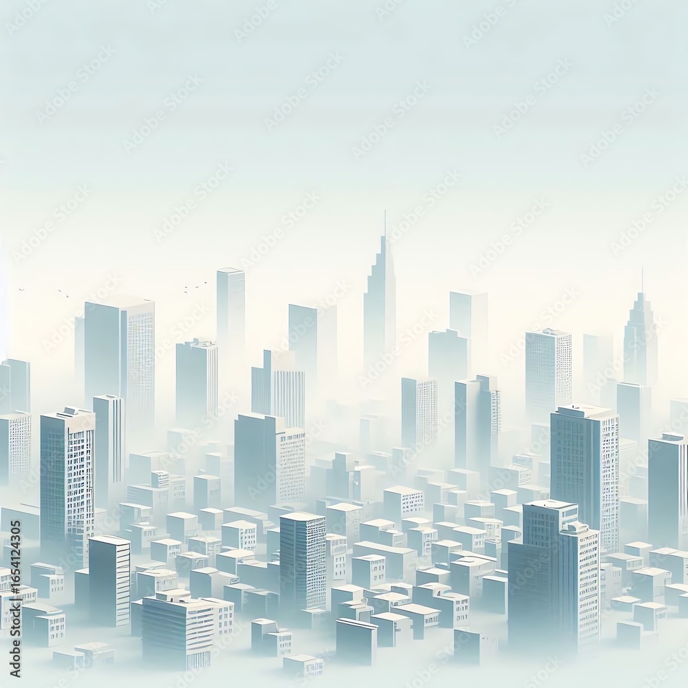 Obraz premium A modern urban skyline with high-rise office buildings and skyscrapers towers over the city