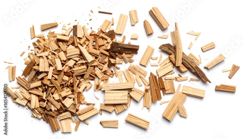 Wallpaper Mural Wood chips scattered on white background (1) Torontodigital.ca