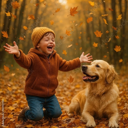 Golden retriever dog sitting in grass outdoors