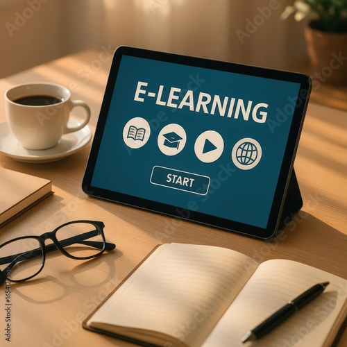 E-Learning Interface with Digital Icons