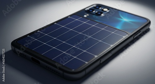 smart phone with solar panel on backside