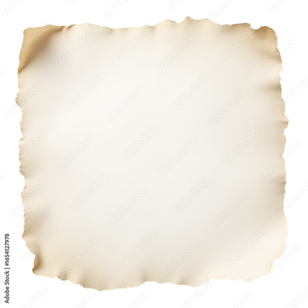 Obraz premium Aged parchment paper with torn and frayed edges evoking a vintage aesthetic