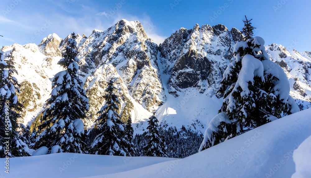 Fototapeta premium Snowy mountain peaks (3)