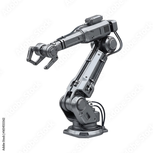 High-tech robotic arm with industrial precision and futuristic design for manufacturing and automation