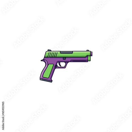 Pistol icon logo flat vector design