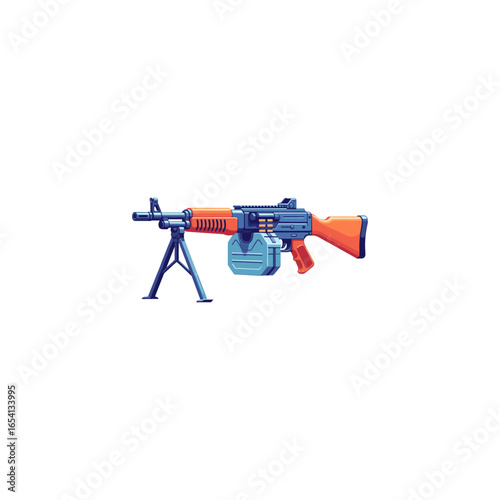 Light Machine gun lmg icon logo flat vector design