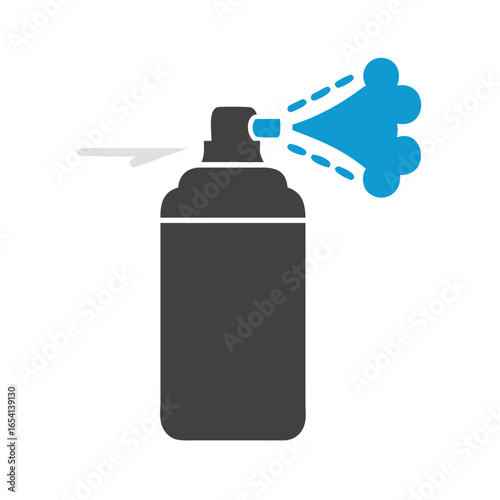 Aerosol Spray Can Icon. Modern Graphic for Paint, Graffiti, or Disinfectant Mist.