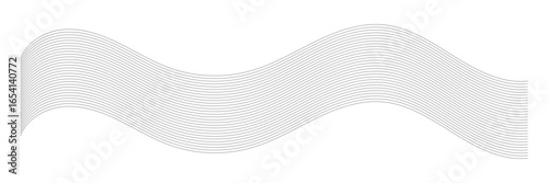 Curved wave lines pattern on white background. Wave striped lines pattern for backdrop, wallpaper template. Simple curved lines with stripes texture. Striped background. vector.