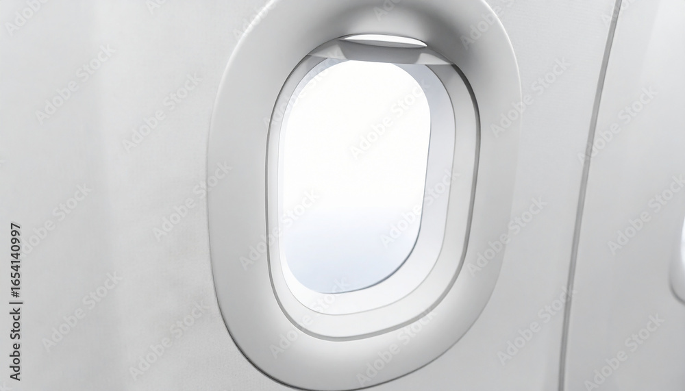 Obraz premium airplane window frame isolated on white background.illustration, bright, window, travel, border, clip art, collage, curve, harmony, neat, purity, render, simplicity, smooth, three-dimensional, blind, 