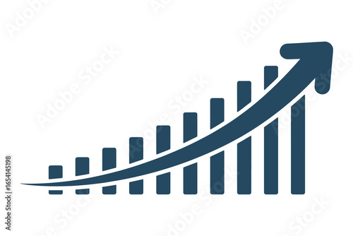 
Blue bar graph showing an upward trend and growth. Ideal for business and finance.