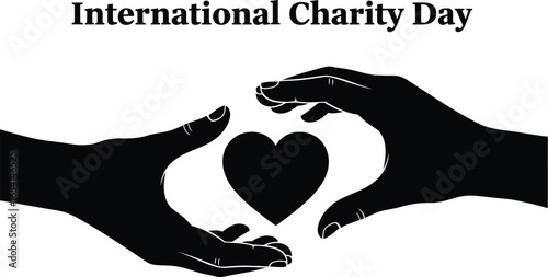 Celebrate international charity day with hands holding a heart, symbolizing love, care, and support for humanity through giving and volunteering