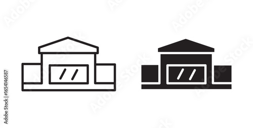 Showroom icon . Vector illustration with stroke and fill on a white background.