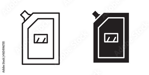 Doy pack pouch icon . Vector illustration with stroke and fill on a white background.