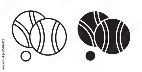 Petanque icon . Vector illustration with stroke and fill on a white background.