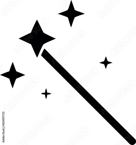 magic wane filter with sparks flat vector icon