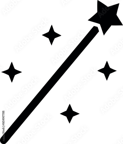 magic wane filter with sparks flat vector icon