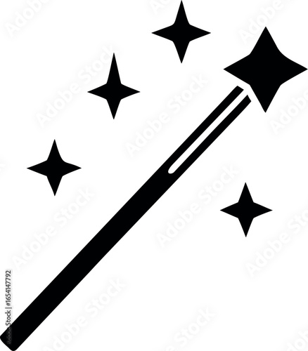 magic wane filter with sparks flat vector icon