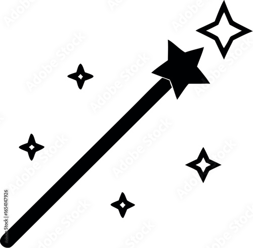 magic wane filter with sparks flat vector icon