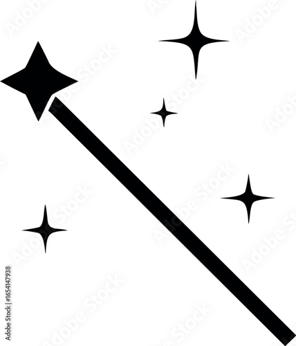 magic wane filter with sparks flat vector icon