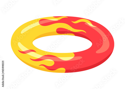 Inflatable swim pool ring. Colorful floater element for beach, swimming pool lifebuoy and life saver equipment. Inflatable rubber toy, cartoon vector illustration
