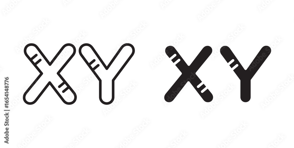 Obraz premium Masculine Chromosomes icon .Vector illustration with stroke and fill on a white&nbsp;background.