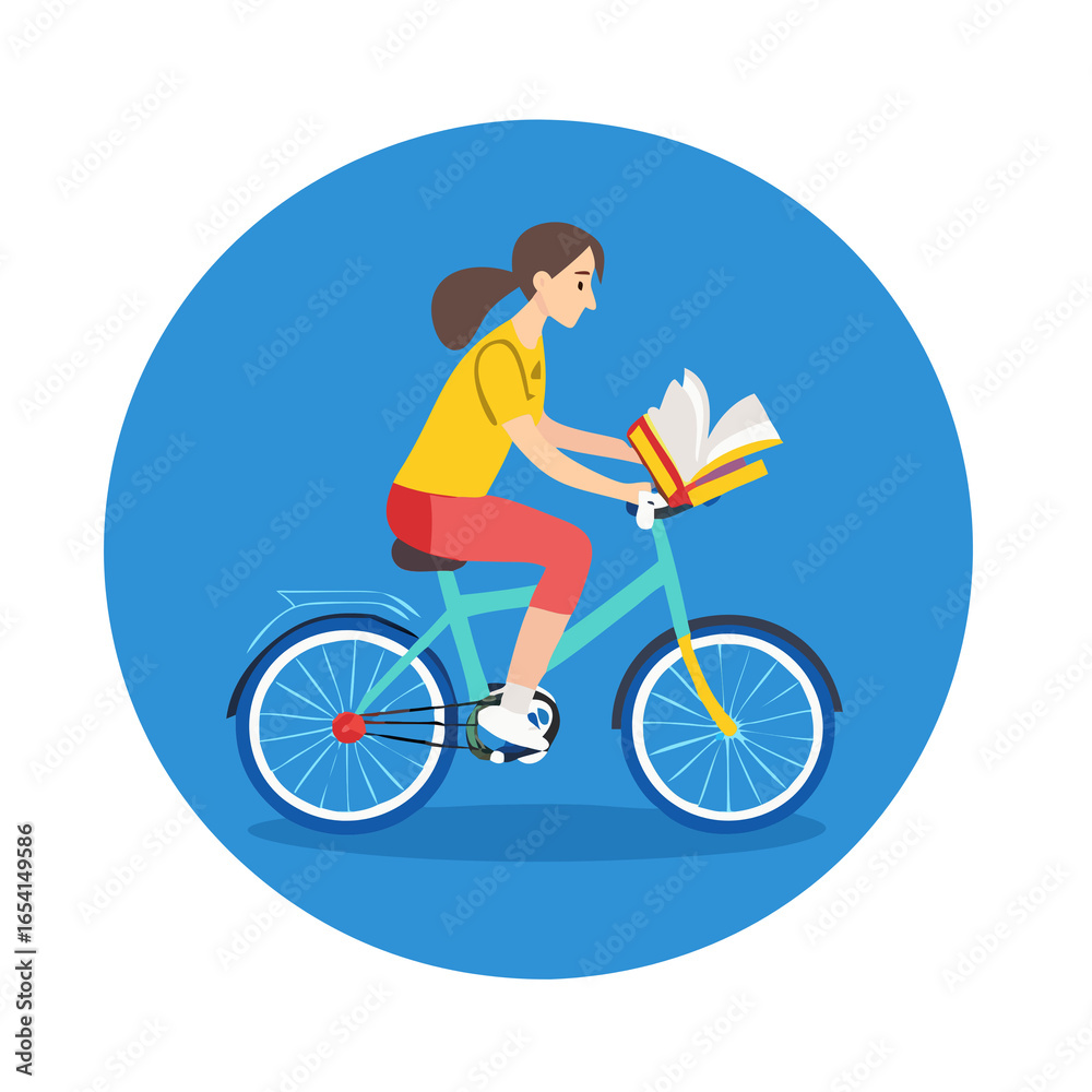 Fototapeta premium man riding a bike
