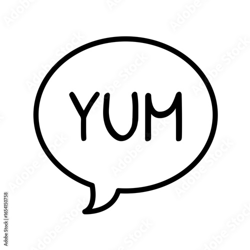 speech bubble icon of yum yummy vector
