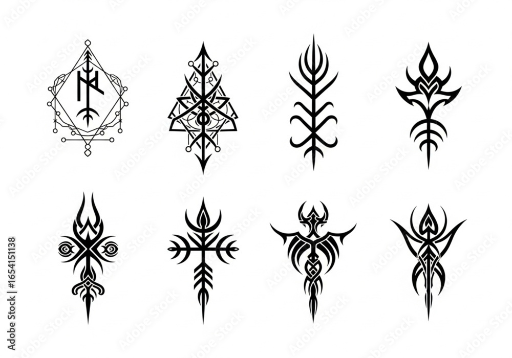 Fototapeta premium 2-Occult Gothic Sigils Set.eps