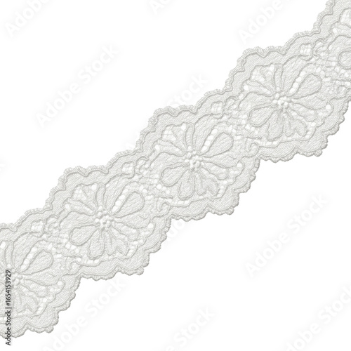 White lace trim scallop