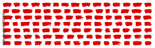 100+ mega vector brush strokes collection. Red paintbrush strokes collection. Ink splatters, grungy painted lines.