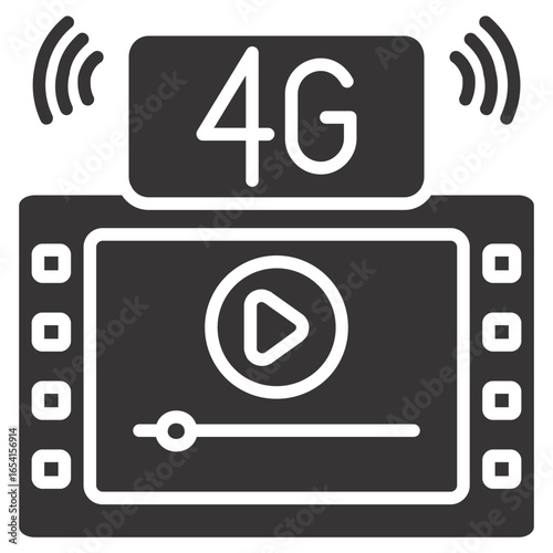 4g Video Streaming Icon