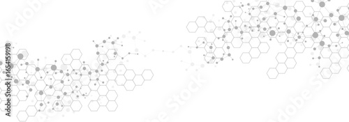 Structure molecule and communication Dna, atom, neurons. Science concept for your design. Connected lines with dots. Medical, technology, chemistry, science background. illustration.