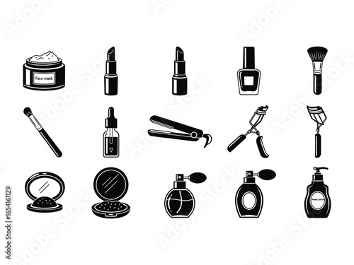 Cosmetics essential set: This image captures an array of must-have cosmetics essentials. The artful arrangement of a diverse collection is a visual delight.