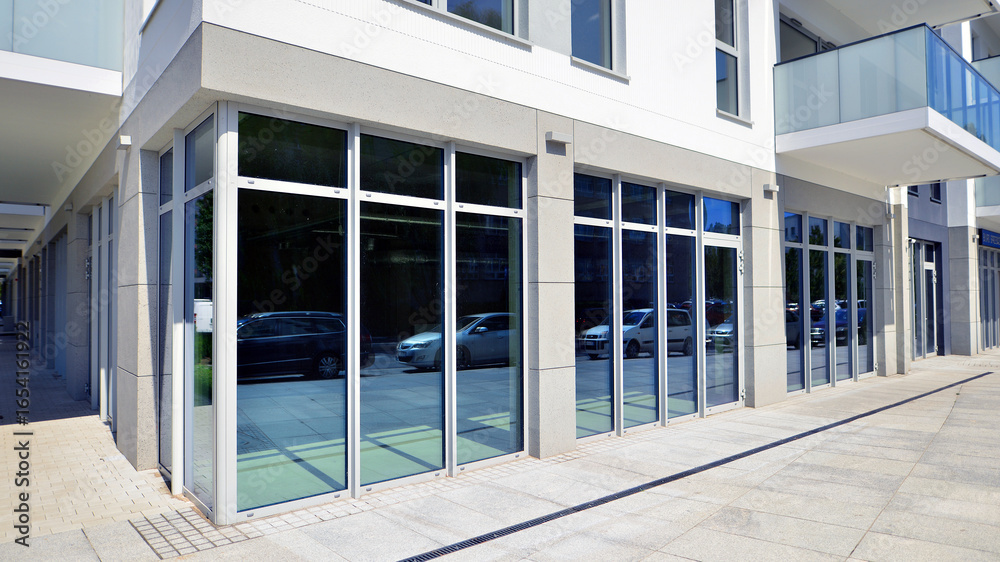 Αυτοκόλλητο Panoramic windows of new commercial premises