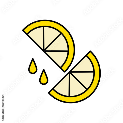 Squeezing Lemon Lineal Color Icon: Citrus Juice and Cooking