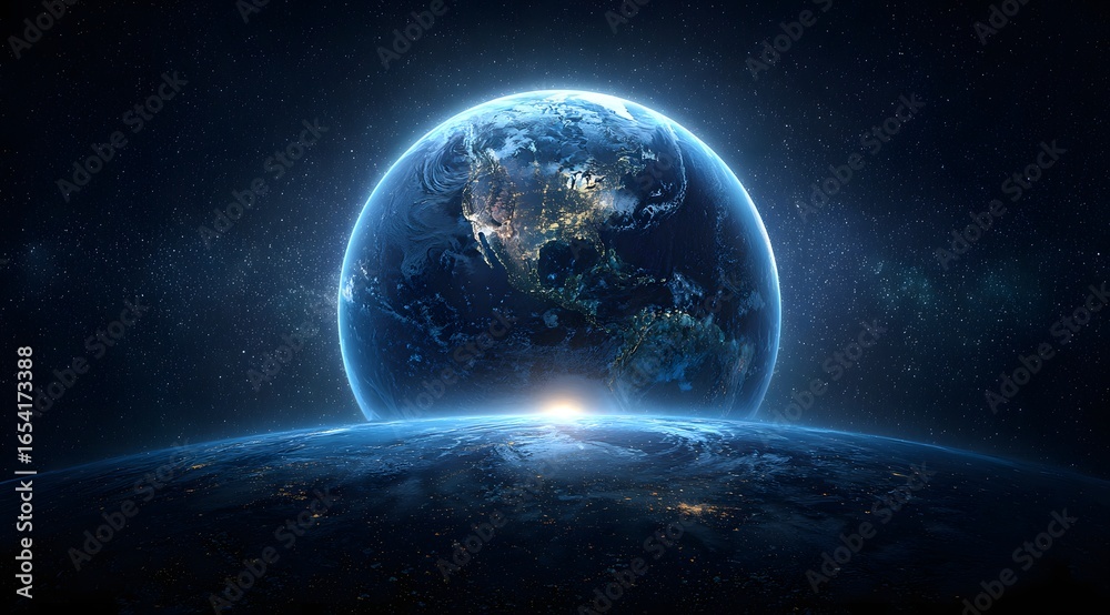 Fototapeta premium Blue Planet Earth From Space