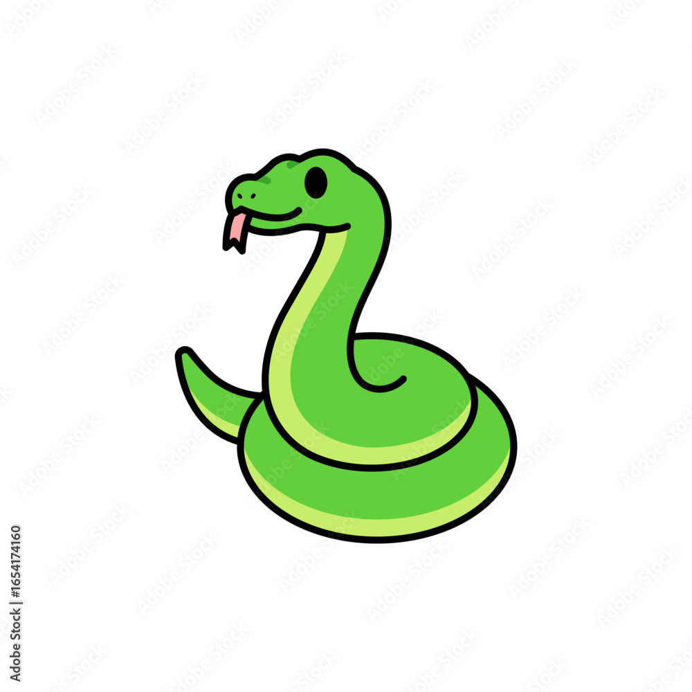 Fototapeta premium Cartoon Snake Vector Illustration