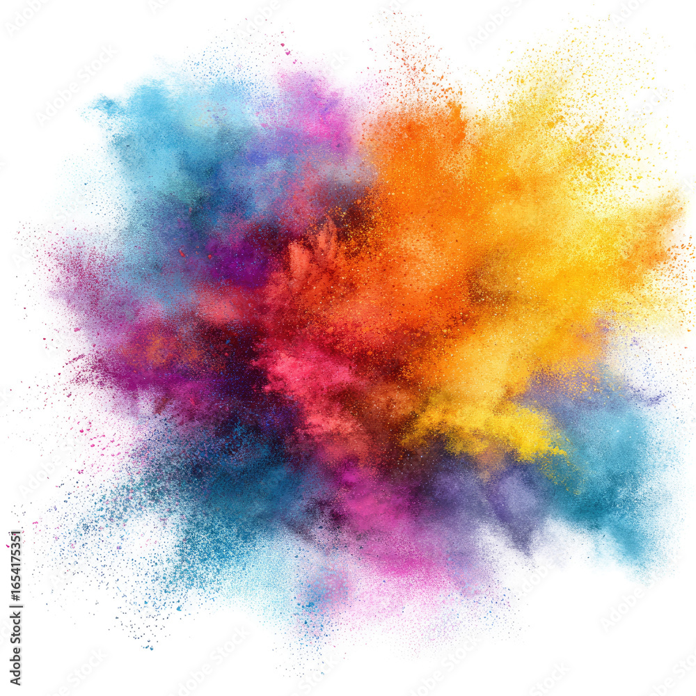 Fototapeta premium Colorful, vibrant powder explosion in rainbow hues