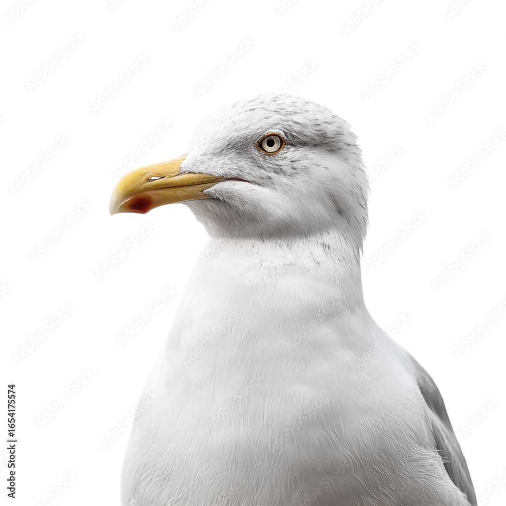 Seagull a portrait on transparent background Seagull a portrait on transparent background