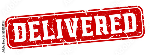 delivered rectangular sign. delivered stamp