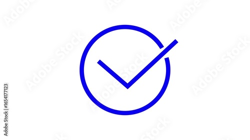 check mark sign with alpha channel, displayed on a black background.This animation emphasizes confirmation and approval with a clear,vibrant visual. or the right choice dynamically.