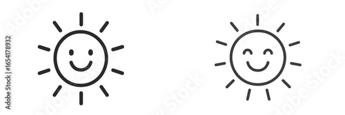 Two cheerful suns smiling brightly, symbolizing happiness and positivity in a playful illustration