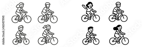 Diverse group of people enjoying biking together in a park during daylight