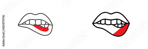 Creative illustrations of lips demonstrating various tongue positions in a simple line art style